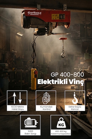 400-800 Kapasiteli Elektrikli Vinç - Gp400-800