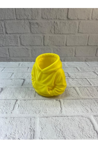 Dekoratif Sarı Hoodie Kalemlik 10x10 Cm