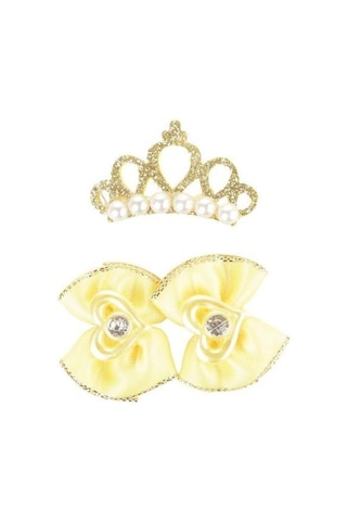 M-pets Glam Taç Ve Fiyonklu Kedi Ve Köpekler İçin Aksesuar Toka Sarı Mavi