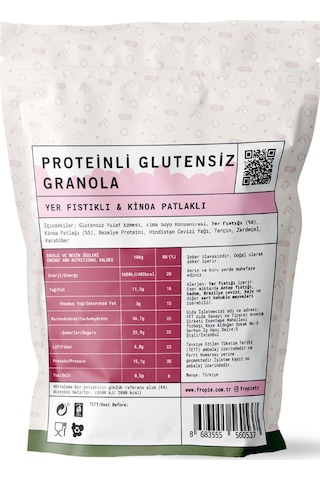 Fropie Proteinli Glutensiz Yer Fıstıklı & Kinoa Patlaklı Granola 240 G