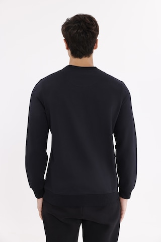 Rowinger Minimal Logolu Bisiklet Yaka Ribana Manşetli Rahat Kalıp Mevsimlik Sweatshirt Black
