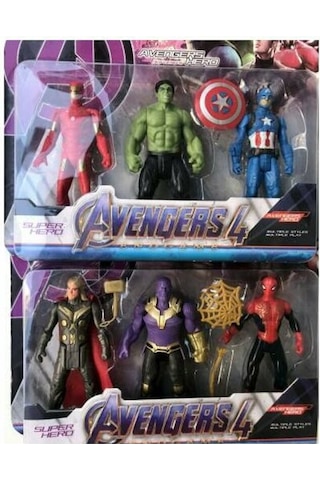 Avengers Süper Kahraman Aksesuarlı Figürler 6 Lı Örümcek Adam