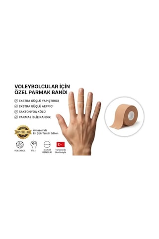 Sporcu Bandı Ekstra Güçlü Yapıştırıcı, Ağırlık Kaldırma İçin Atletik, Voleybol, Tırmanma Basketbol 2,5 Cm Ten Rengi Açık Bej