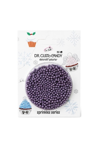 Dr. Gusto 2 Mm Mor Boncuk Pasta Süsleme Şekeri