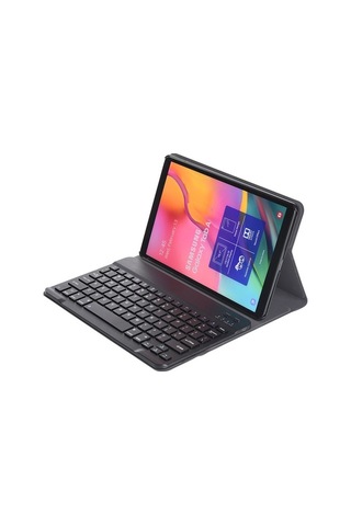 Sandwich Samsung Uyumlu Tab A 10.1 2019 T510/t515 Siyah Pu Deri Kılıf + Klavye, 2-in-1 Tasarım, Korumalı Kapaklı Kılıf Kapaklı Kılıf