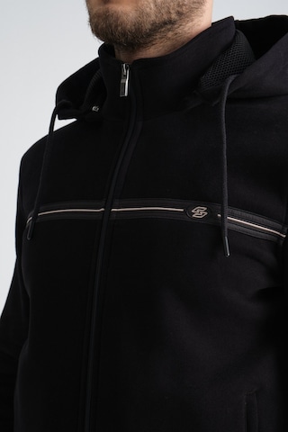 Shooter Sportswear Shooter Erkek Kışlık Eşofman Takımı Şardonlu Üç Iplik Kapüşonlu Regular Kalıp Siyah