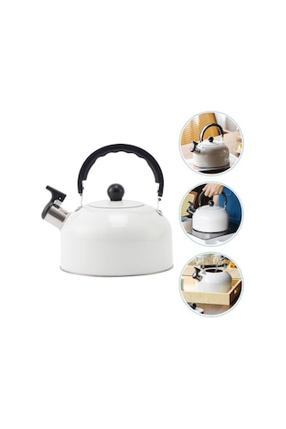 Valkyrie 3l Paslanmaz Çelik Düdüklü Kettle Su Isıtıcısı Çaydanlık Islıklı Demlik Beyaz