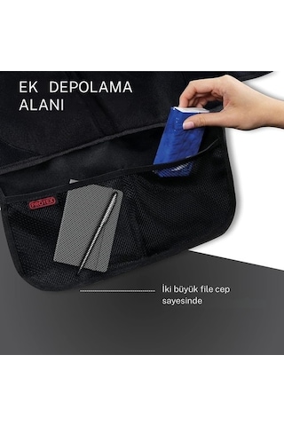 Protex L Beden Çocuk Koltuğu Koruyucu Minderi Isofıx Uyumlu, Kaymaz, Su Geçirmez 600d Kumaş Oto Koltuğu Aksesuar Çok Renkli