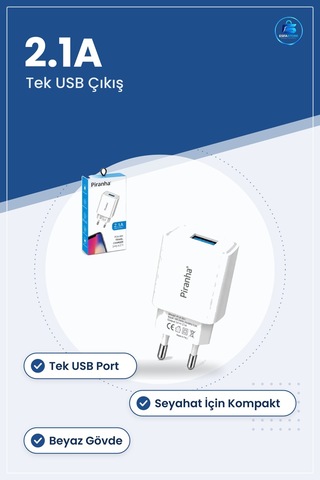 Şarj Aleti Usb Çıkışlı 5v 2.1a Seyahat Duvar Adaptörü Telefon Uyu