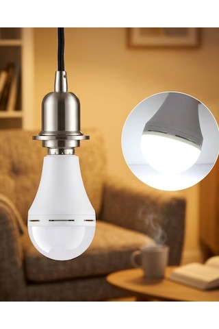 Elektrik Kesintisinde Yanan Şarjlı Led Ampul E27 6500k Güçlü Işık - Lisinya Diğer