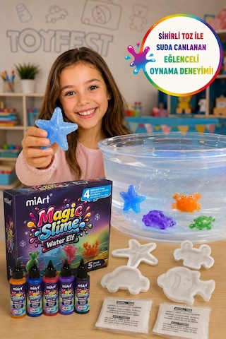 Magic Slime Water Elf Karışık Sihirli Slime Oyun Seti 5 Renk 4 Kalıp Çocuk Aktivite