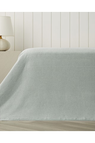 Modern Grid Tek Kişilik Pike 150x220 Cm Yeşil