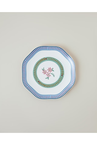 English Home Botanical Romance New Bone Pasta Tabağı 20 Cm Mavi - Yeşil