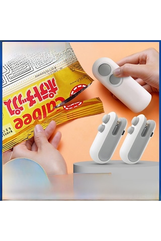 Reedark Ev İçi Mıknatıslı El Basmalı Plastik Poşet Kapama Makinesi - Mini Taşınabilir Atıştırmalık Sigortlama Aleti Beyaz Ce Onaylı Beyaz