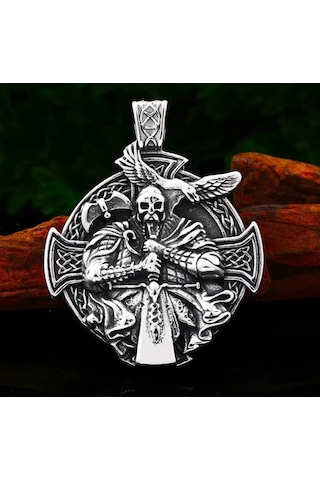 Raven Kuş Detaylı İskandinav Mitolojisi Viking Odin Kolye