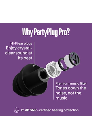 Alpine Partyplug Pro Kulak Tıkacı, 21 Db Hi-fi Koruma Siyah Renk