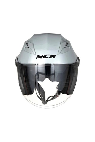 NcR 708 Ece 22/06 Belgeli Çenesiz Kask Açık Gri