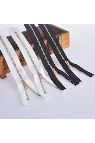 100 Adet No.3 Metal Bakır Fermuarlı Pantolon Placket Fermuar, Özellikler: 11cm Platin + Beyaz