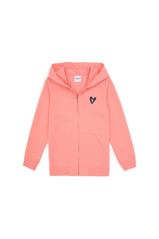 U.S. Polo Assn. Kız Çocuk Neon Pembe Kapüşonlu Fermuarlı Sweatshirt 50316873-VR105