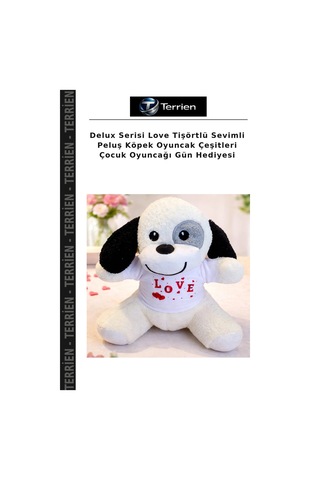 Delux Serisi Love Tişörtlü Sevimli Peluş Köpek Oyuncak Çeşitleri Çocuk Oyuncağı Gün Hediyesi Çok Renkli