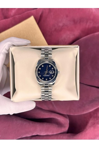 Lacivert Datejustkadın Kol Saati Gümüş