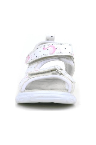 Rakerplus Beyaz Flamingo Cırtlı Bebek Sandalet Ayakkabı Beyaz