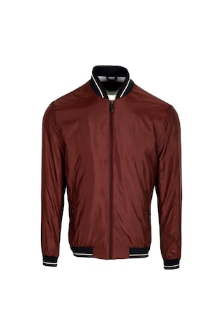 Ncs Jeans Erkek Bordo Ribanalı Slim Fit Bomber Ceket Baharlık Ve Mevsimlik Jeans 4986-Bordo