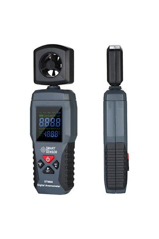 Qingmipy Smart Sensor St9606 Siyah Dijital Anemometre - Rüzgar Hızı Ve Sıcaklığı Ölçer Pil Dahil Değil