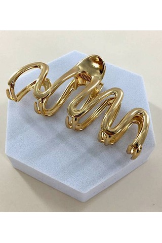 Altın Renk Metal Dalga Model 10 Cm Lüks Mandal Tokası Altın