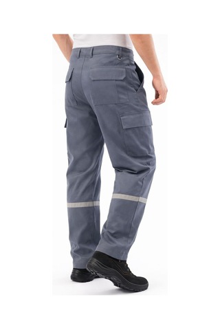 Reflektörlü Gabardin Yazlık İş Pantolonu Gri