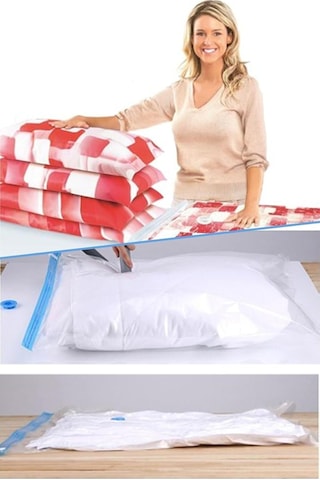 Büyük Boy Vakumlu Hurç Yorgan Hurcu Vakumlu Hurc Poşet Saklama Torbası - 60 X 80 Cm 1410 Çok Renkli
