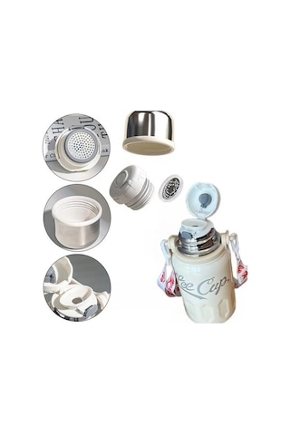 Novahub Tcherchı Yalıtımlı Termos, Büyük Kapasite, Paslanmaz Çelik Beyaz Beyaz