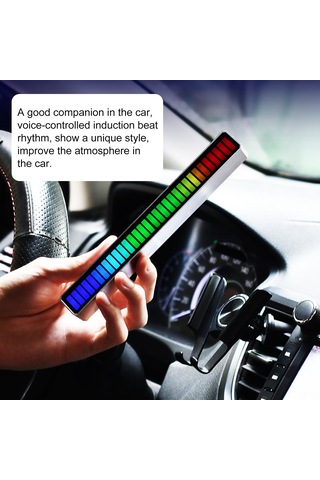 Youtek D08 Rgb Sesli Işık: Renkli Ritim, Tek Renk Spektrum, Solunum Modu - Parlaklık/hız Ayarlanabilir, Gürültü Engelleme Mikrofonlu Beyaz