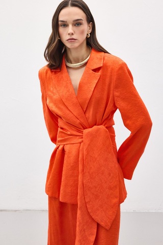 Sateen Freya Ceket - Oranj-137139 Oranj
