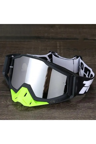 Gajeena Motorcycle Güneş Gözlüğü - Abs Kasa, Pc Lens, Rüzgar Toz Koruması, Uv Filtre, Elastik Ayarlanabilir Kaymaz Kayış - Unisex Outdoor Spor
