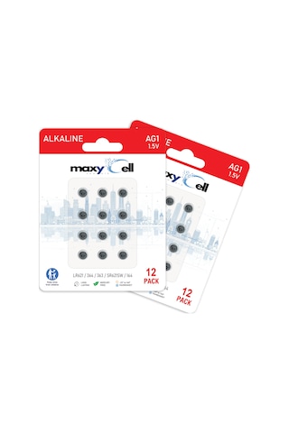 MaxyCell 24 Adet Ag1 Lr41 Lr736 / L736 / G3 / G3a / 3ga / 192 / Gp192 / V3ga / Rw87 1.5v MaxyCell Düğme Piller
