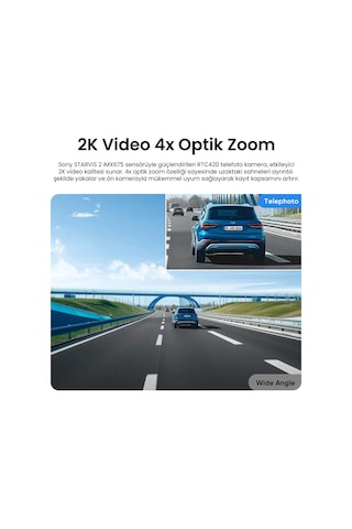 Viofo Rtc420 A329 Ve A329s Serisi İle Uyumlu Sony Starvıs 2 Sensörlü 2k Telefoto Kamera