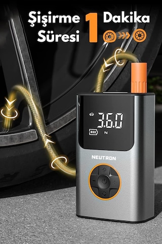 Neutron Taşınabilir Şarjlı Kompresör Lastik Hava Pompası