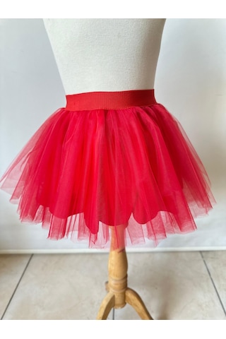 Gala Kız Çocuk Kabarık Tütülü Etek Kırmızı