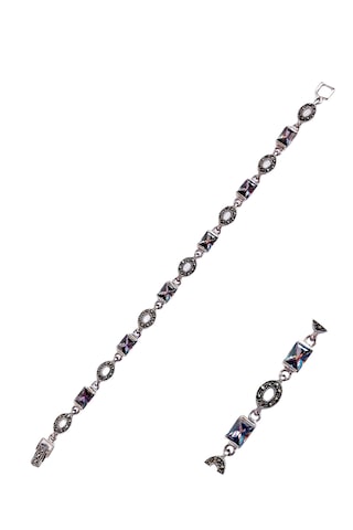 925 Ayar Gümüş Topaz Markazit Doğal Taşlı Otantik Tasarım Kadın Bileklik Doğum Günü Hediye Gümüş