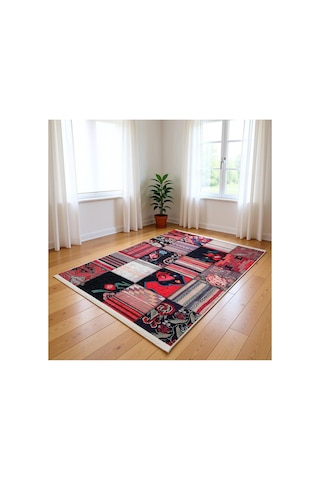 Dokuma Tabanlı Dijital Baskı Halı Blg3830 Kırmızı