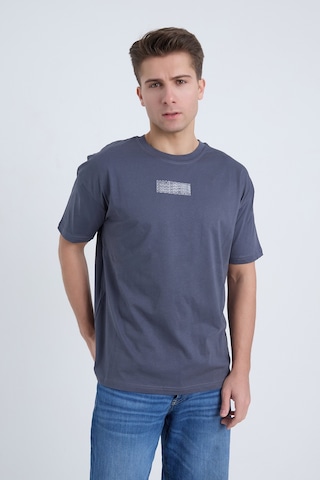 Velvoria Unisex Oversize Handsome Baskılı Antrasit Renk T-shirt