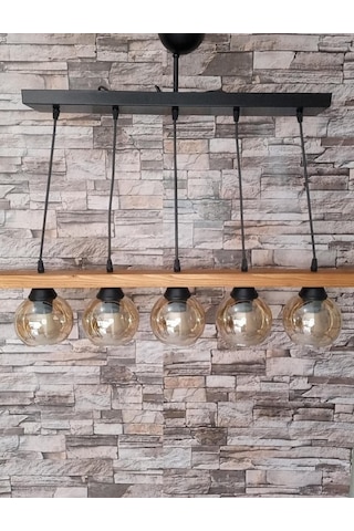 Ahsap 5 Li Avize Ahşap