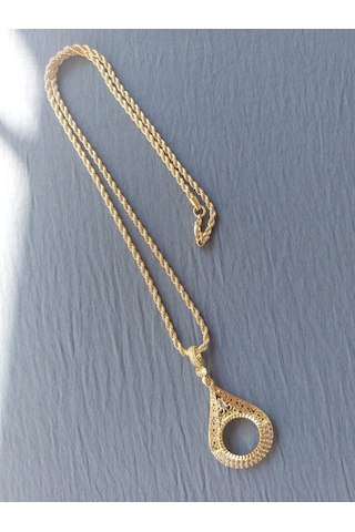 22ayar Altın Kaplama Çeyrek 60cm Kolye 3mm Halat Zincir Altın