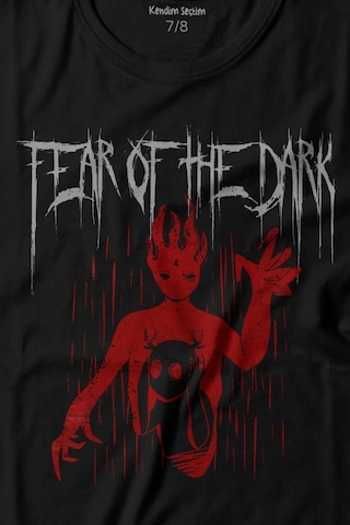 Kendim Seçtim Fear Of The Dark Karanlık Dark Gothic Urban Street Wear Baskılı Tişört Çocuk T-shirt 001