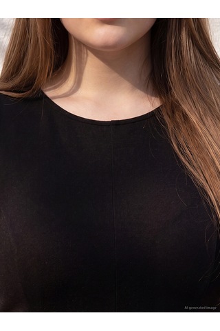 Lcwaıkıkı Curve Siyah Büyük Beden Fırfırlı Peplum Bluz