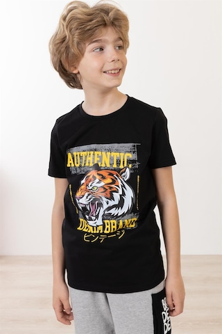 Brz Kıds Brz Kids Kaplan Baskılı Erkek Çocuk Kısa Kollu T-shirt-siyah Siyah
