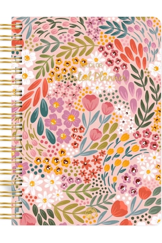 Süresiz Planlayıcı Spiralli Ajanda Defter Botanical 17x24 Cm Çok Renkli