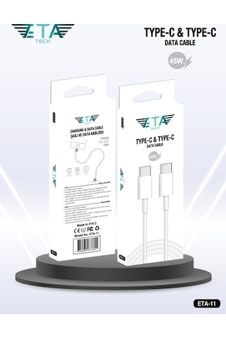 Samsung Galaxy S24 Uyumlu 45 Watt Hızlı Şarj Kablosu - Usb-c Kablo - Beyaz