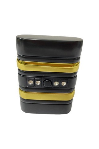 Shayu Pürmüzlü Çakmak Füme Sarı Zirkon Taşlı Füme - Sarı